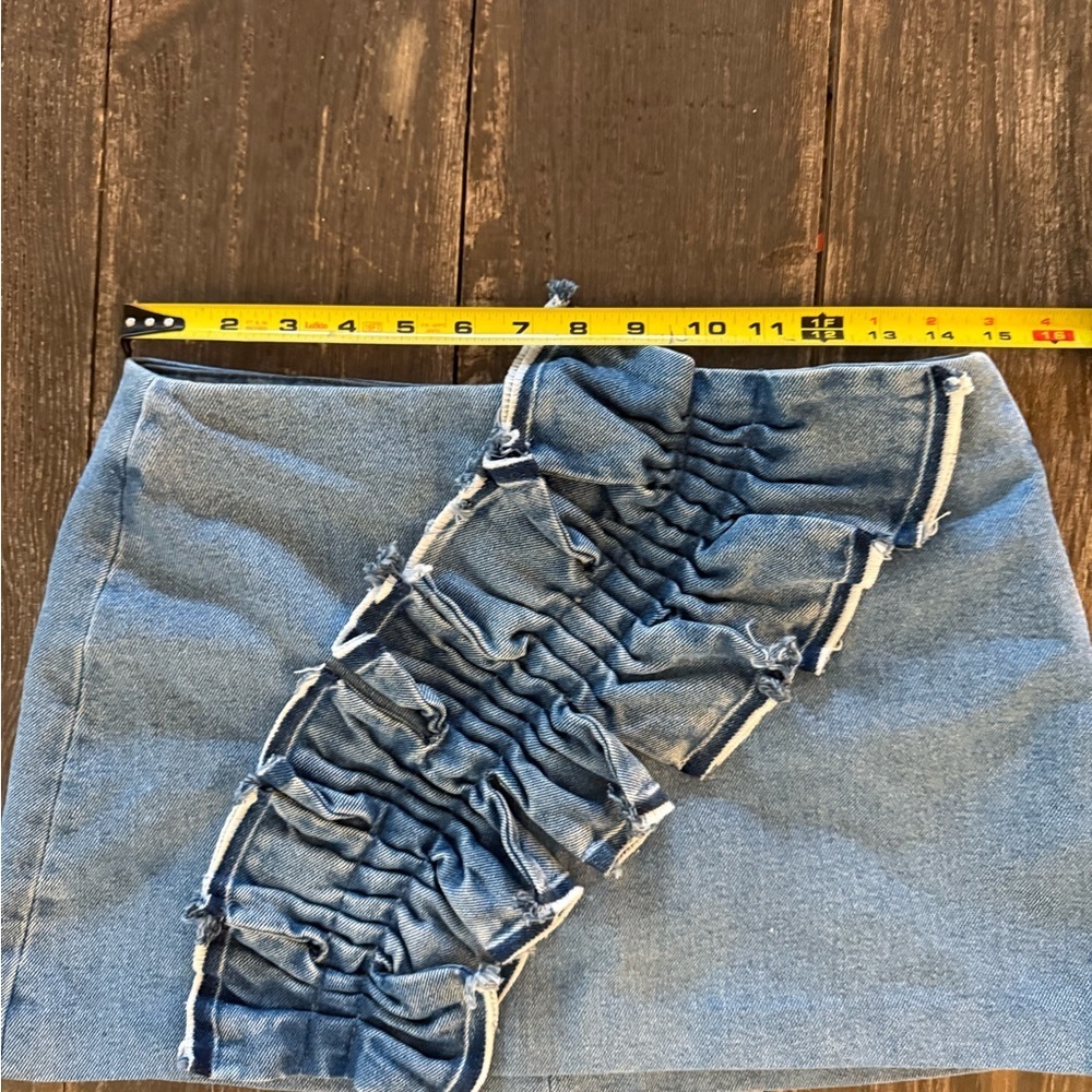 Zara Denim Ruffle Mini Skirt - Picture 8 of 11